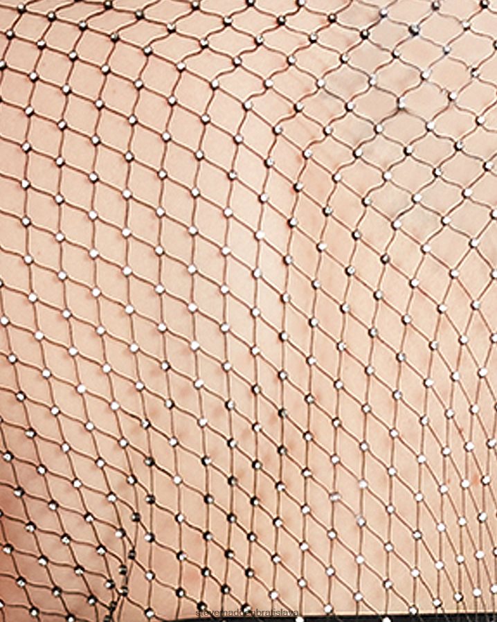 nosenie čierna ženy Steve Madden sieťované štrasové mini šaty 8D42H709