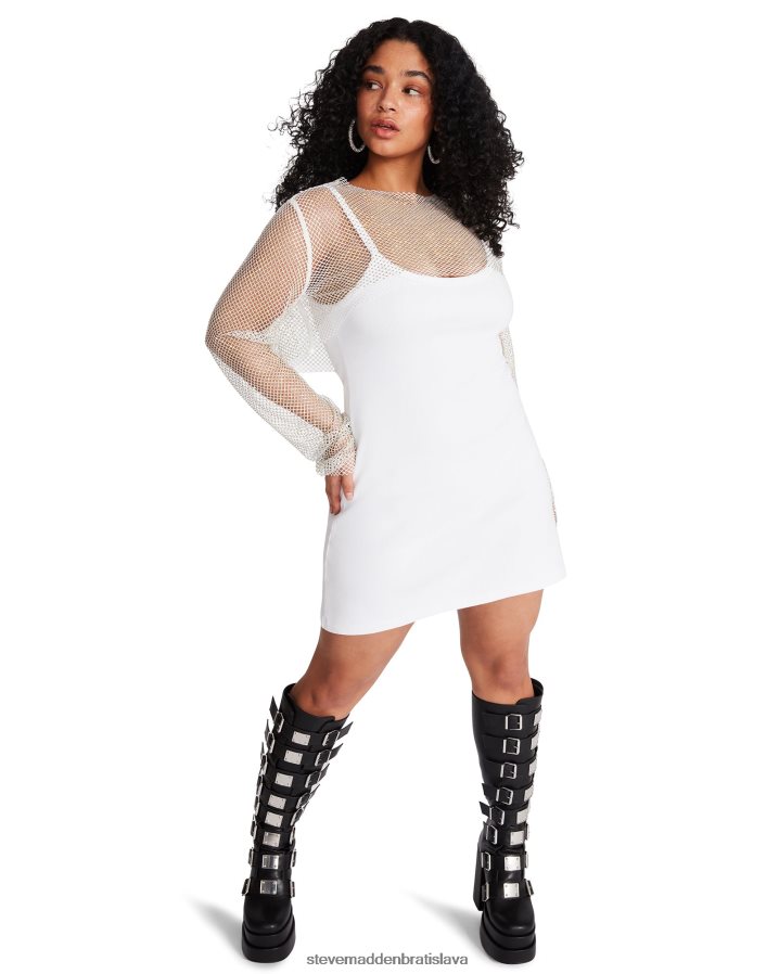 nosenie biely ženy Steve Madden sieťované štrasové bolerko 8D42H765