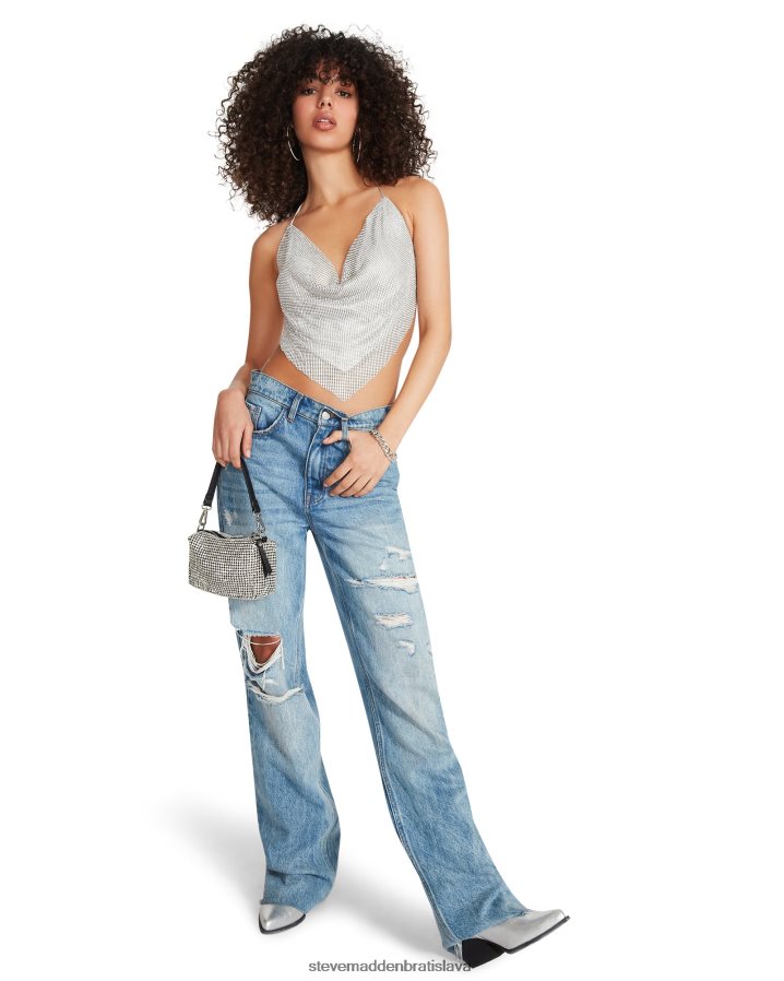 nosenie striebro ženy Steve Madden sotva tam drahokamu ohlávka 8D42H740