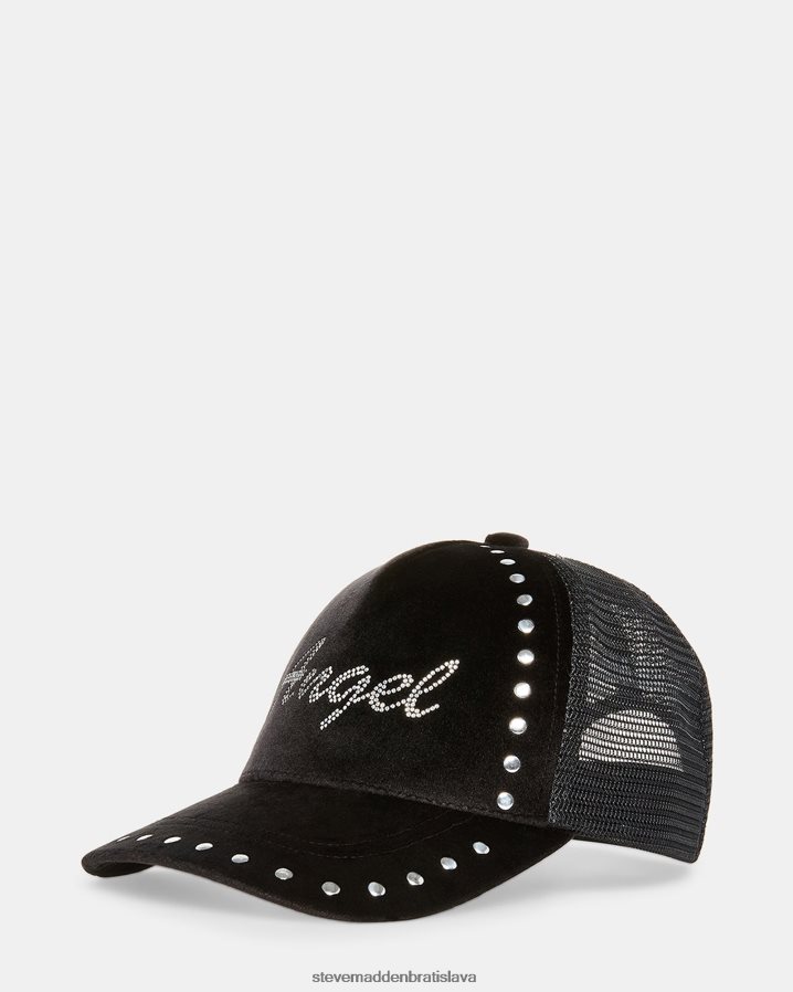 príslušenstvo čierna unisex Steve Madden zamatový anjelský truckerský klobúk 8D42H868