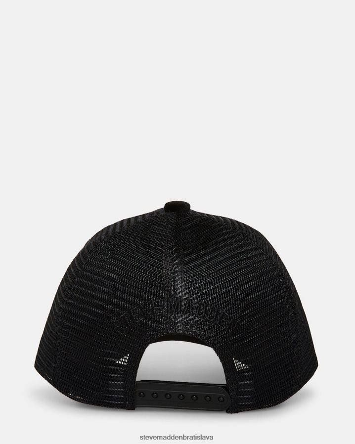 príslušenstvo čierna unisex Steve Madden zamatový anjelský truckerský klobúk 8D42H868