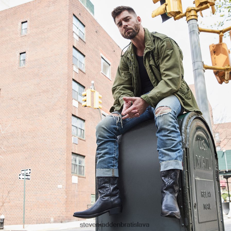 obuv čierna koža muži Steve Madden reyy 8D42H943