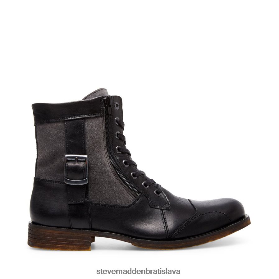 obuv čierna koža muži Steve Madden vedľajšia koľaj 8D42H979