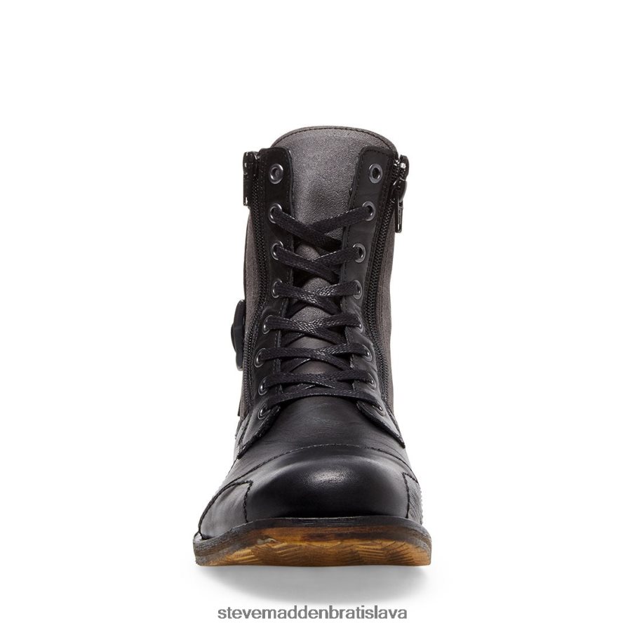 obuv čierna koža muži Steve Madden vedľajšia koľaj 8D42H979