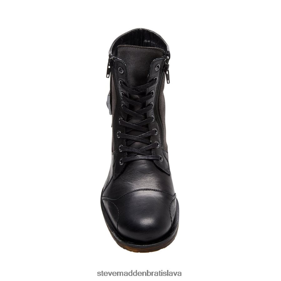obuv čierna koža muži Steve Madden vedľajšia koľaj 8D42H979